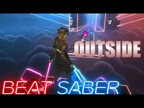 Beat Saber || Outside ft. Ellie Goulding – Calvin Harris (Expert) First Attempt || Mixed Reality