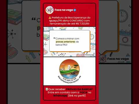 PREFEITURA DE BOA ESPERANÇA DO IGUAÇU/PR: EDITAL ABERTO!  #concursopúblico