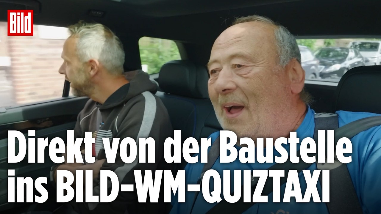 Sensation in Köln: Dachdecker-Duo zerlegt selbst die gemeinste WM-Frage! | BILD-WM-QUIZTAXI