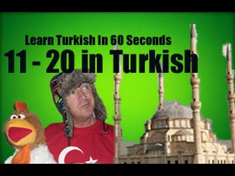 Big Numbers in Turkish. Learn-Turkish in One Minute - Count  From 11 to 20