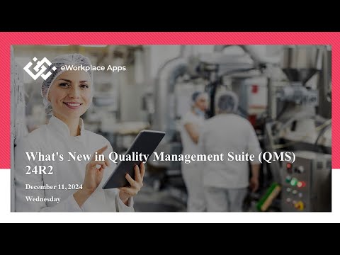 Quoi de neuf dans la suite de gestion de la qualité Webinaire QMS 24R2