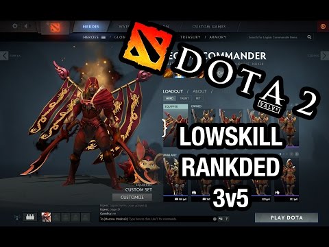 Dota 2 - Once - Legion Commander awkward Ranked Game 3v5 (~3k party mmr)