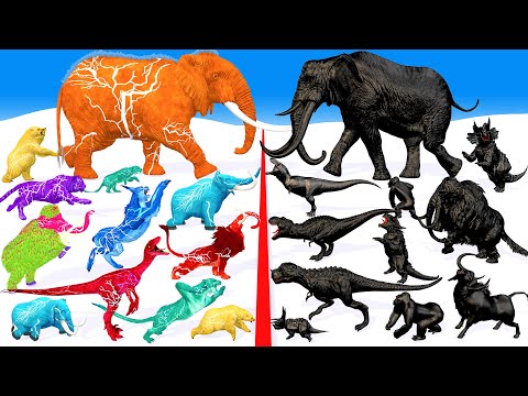 Animal Epic Battle Prehistoric Mammals VS Modern Mammals Size Super Animal Battle Simulator #1
