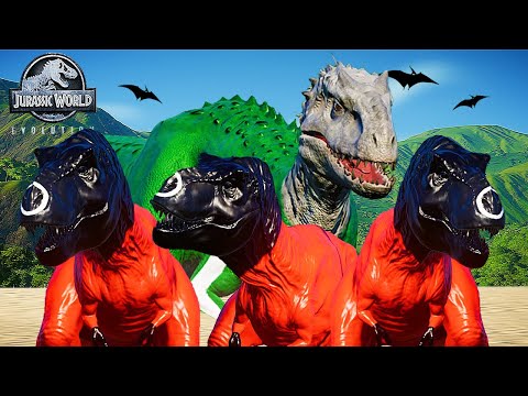 SQUID GAME CHARACTERS AS DINOSAUR (TREX VS IREX) | DINOSAUR FIGHTING || JURASSIC WORLD EVOLUTION