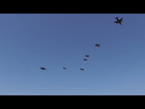 INIOCHOS 2016 HAF IAF USAF Mixed Flyby F-4 F-16 F-15 M-2000