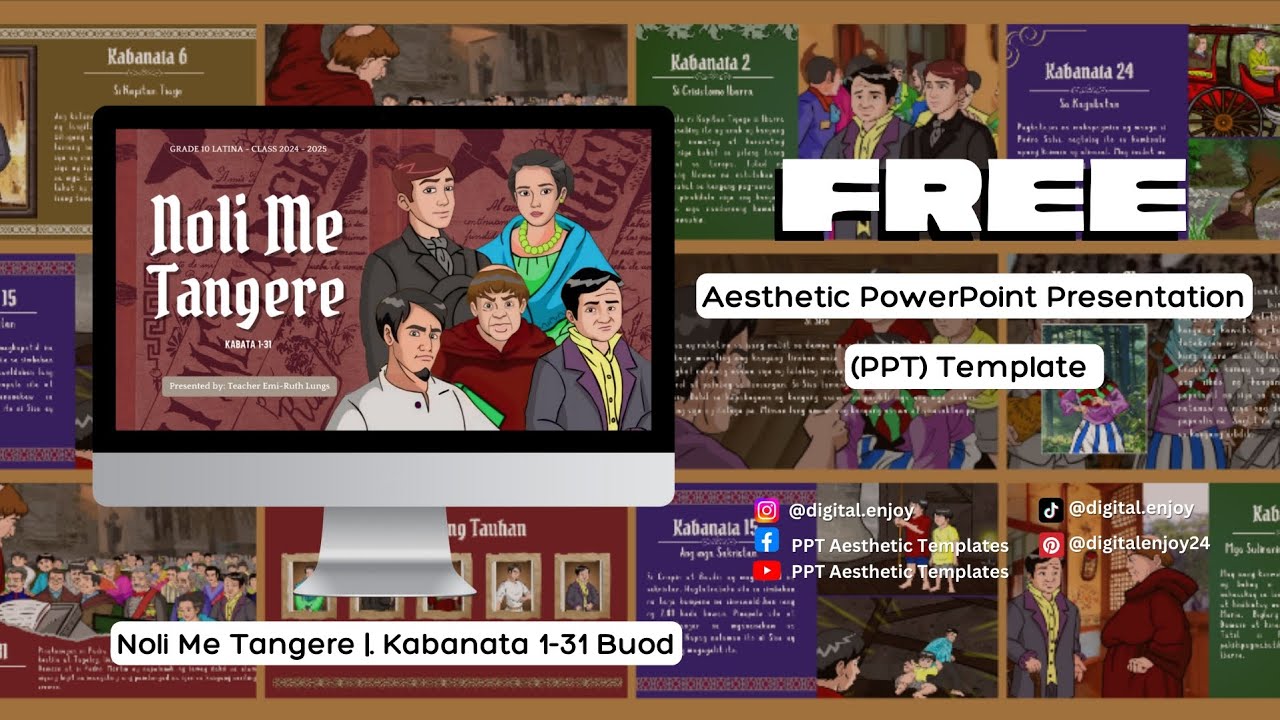 #24 Noli Me Tangere Kabata 1-31 Buod | PowerPoint Presentation Template (PPT) | Canva Editable