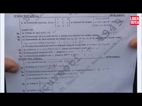 BACALAUREAT 2018: Subiectele la examenul la matematică, rezolvate de profesorul Costel Chiteş