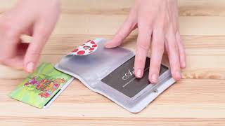 Візитниця шкіряна вертикальна в червоний горошок Shvigel 19081 білий