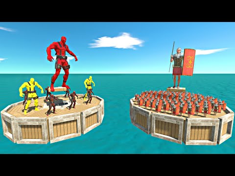 Romanus Team Coliseum Challenge | Deadpool vs Romanus Team - Animal Revolt Battle Simulator