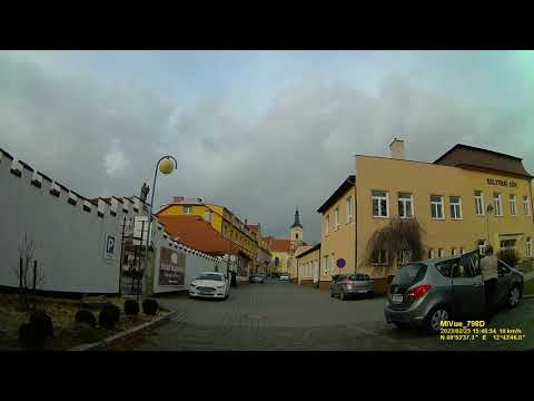 CZ: Chodová Planá. Kuttenplan. Plzeňský kraj. Rundfahrt durch die Ortsmitte. Februar 2023