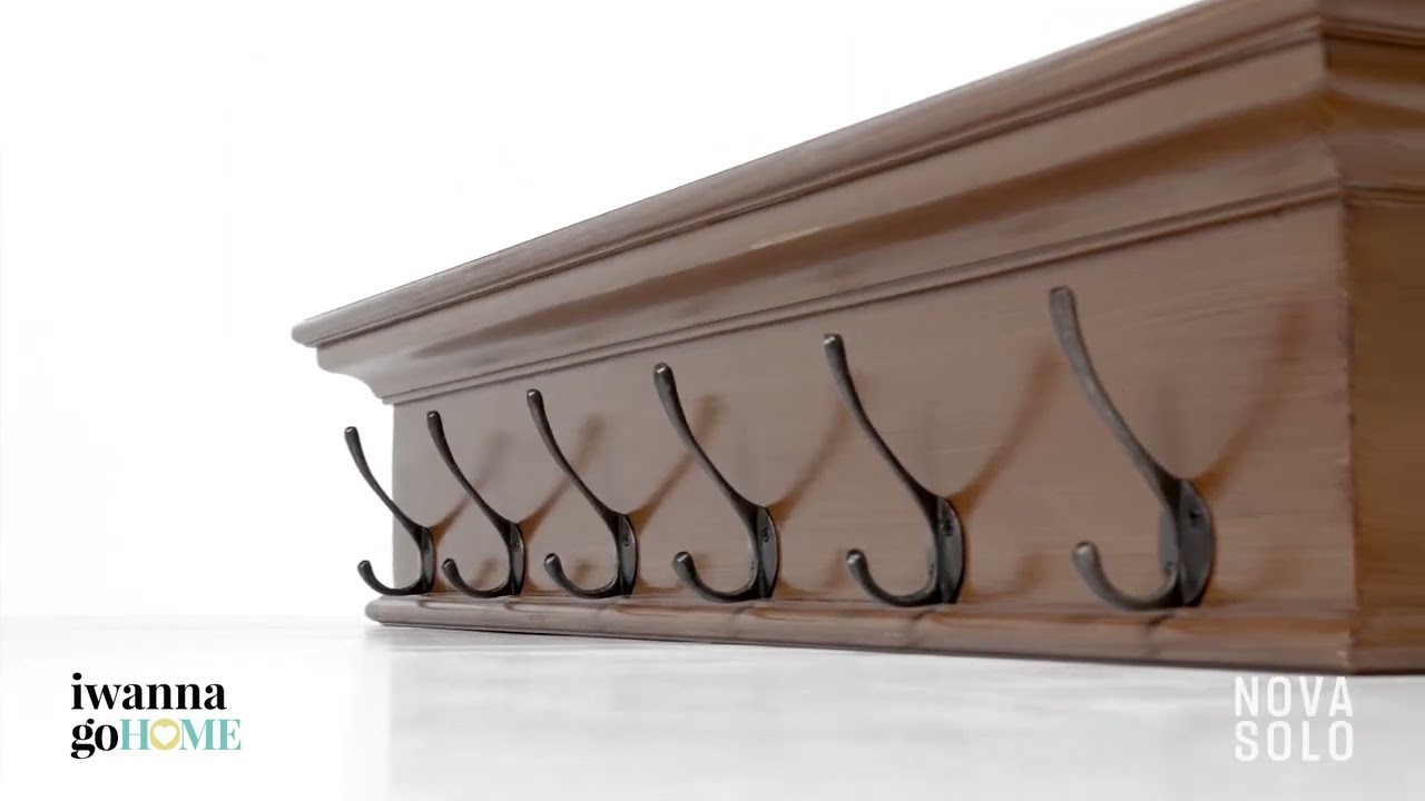 Halifax 4,6,8 Hooks Coat Rack - Brown Antique