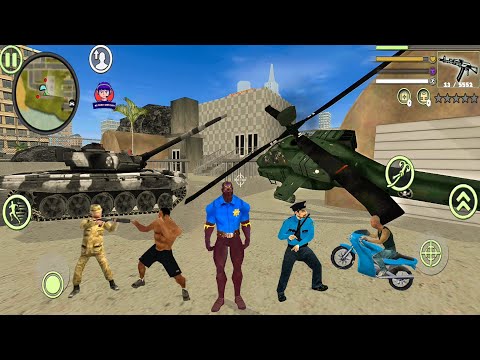 Panther Police Spiderman Rope Hero Vice Town Simulator - Flying Army Helicopter #7 Android Gameplay