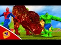 Dinosaurs Hulk Spider Man Dance For Finger Family Nursery Rhyme 3D Cartoon Kids Songs