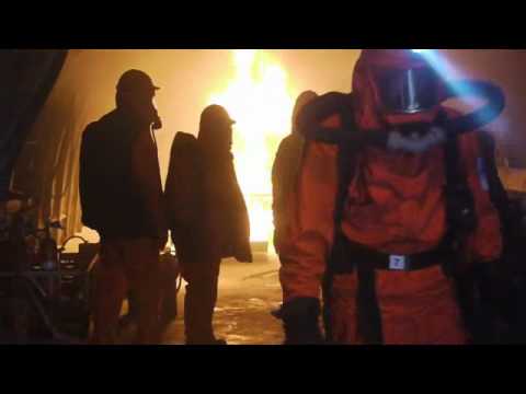 Flammschutzübung der Grubenwehr.wmv