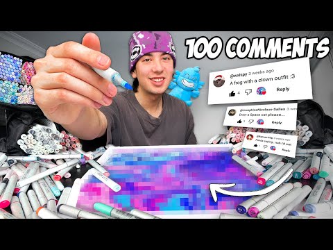 I Turned 100 Comments into 1 MASSIVE Drawing!! 🎨🚀 (300k special)