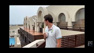 Pat Cummins on hotel rooftop loves Pakistan Despite rainy weather Australia s Training Cancelled video