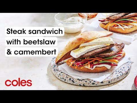 Steak Sandwich with Beet Slaw and Camembert