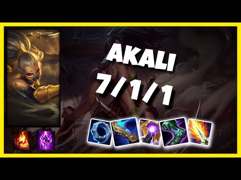 Akali vs Renekton 10.24 Top Lane S11 Challenger Gameplay (7/1/1) - BR