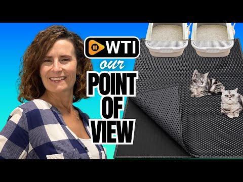 Cat Litter Box Mat: 36""x 30"" Waterproof Kitty Cat Litter Trapping Mat - WTI product video review