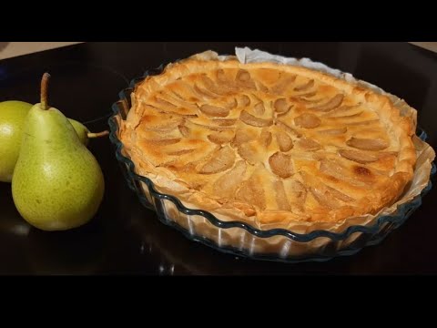 🍐Tarte Feuilletée aux Poires Fraîches  - Amandes - ABSOLUMENT DELICIEUSE ! #poire #tarte #amande