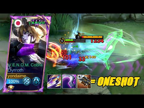 BEST ONESHOT BUILD DYRROTH 2024!! 100% BROKEN | MLBB