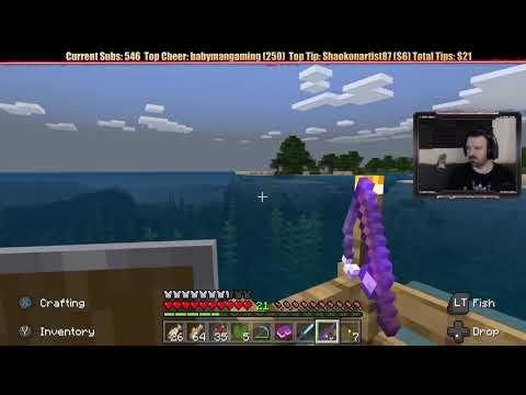 Minecraft  Chill Stream  March 31, 2019 pt3   Fishing and Helmet Finale