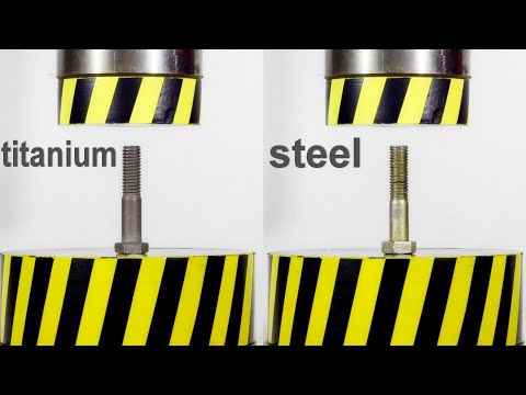 HYDRAULIC PRESS VS TITANIUM AND STEEL BOLT, WHICH IS STRONGER