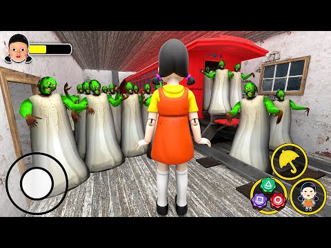 Playing as Squid Game Doll VS Army of Zombie in Granny House