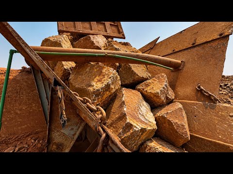 PLAYING with GIANT Rocks.ASMRRock Quarry CRUSHINGOperations Primary Jaw Crusher in action 