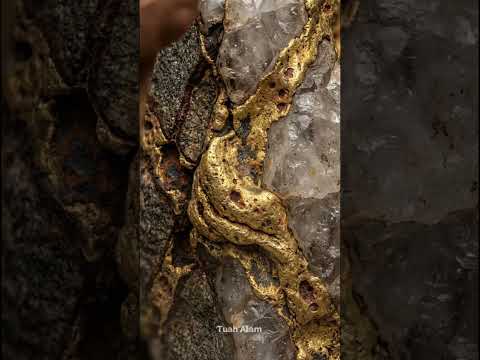 ASMR Satisfying Gold Vein Extraction from Quartz | EP. 07  #satisfying #asmr #gold #viral #goldvein