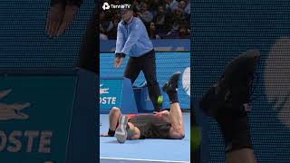 He Couldn't Stand Up...On Match Point! ?