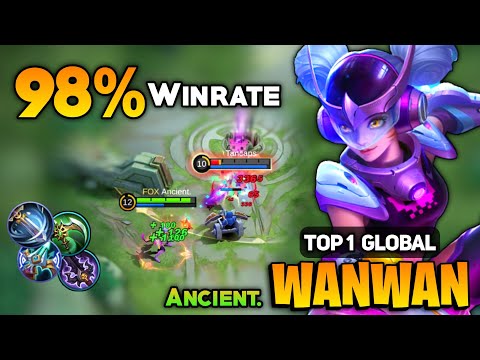 Goldlane Wanwan 98% Winrate [ Top 1 Global Wanwan Best Build ] By Ancient. - Mobile Legends