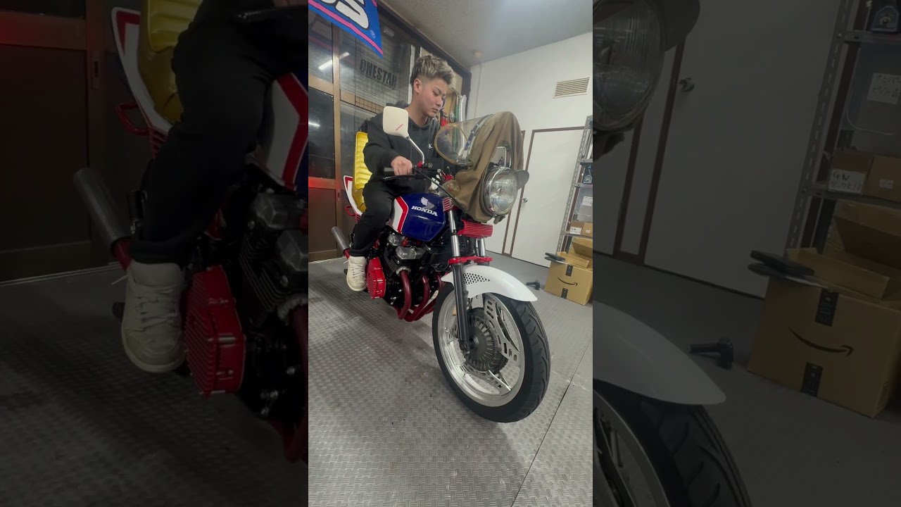 雷鳴サイレンサーを装着したCBXでコールマンがコールするとぉお！？　#cbx400f #マフラーサウンド #motorcycle