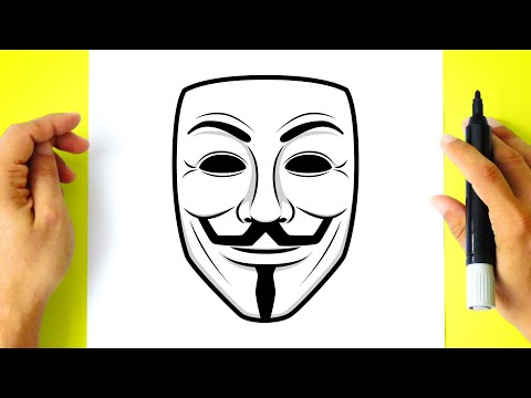 How to DRAW HACKER MASK - Vendetta Drawing