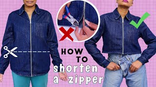 Shorten a zipper Easy No-Sew DIY | Clothes Alterations part 1