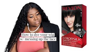 HOW TO DYE YOUR CLOSURE WIG WITHOUT STAINING THE LACE/USING BOX DYE