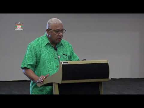 Fijian Prime Minister delievers keynote address at the 50th PIF Sautalaga Climate Change event