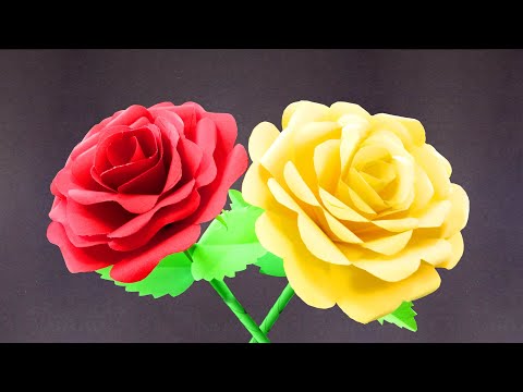 How to Make Beautiful Rose Flower by Quick and Easy Steps : DIY Paper Crafts Video