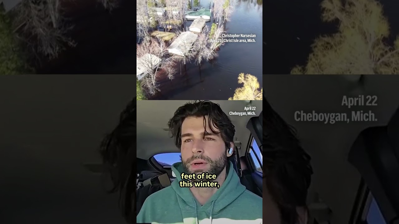 Heavy rain and snowmelt are hurtling large chunks of ice into northeastern Michigan homes