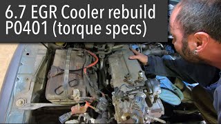 Ford F550 6.7 Power Stroke EGR cooler core replacement P0401 (Complete job) no broken bolts!