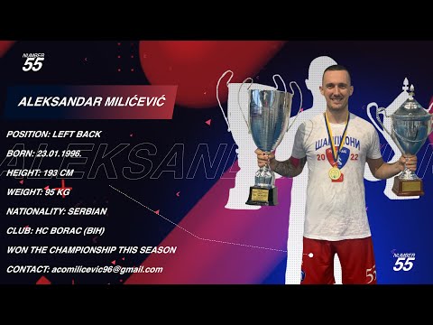 Aleksandar Milicevic - Left Back - HC Borac -Highlights - Handball - CV - 2021/22