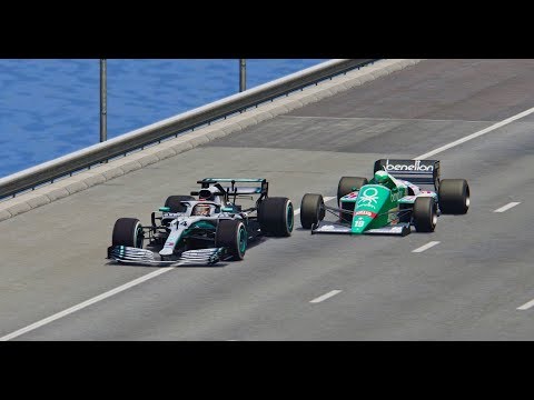 Mercedes F1 2019 vs Benetton F1 1986 - Drag Race