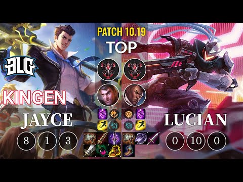 BLG Kingen Jayce vs Lucian Top - KR Patch 10.19