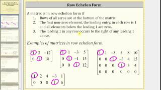 Row Echelon Form, Pivot Positions, Basic and Free Variables