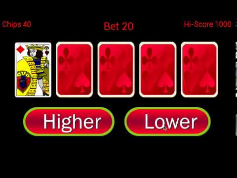 Higher or Lower card game