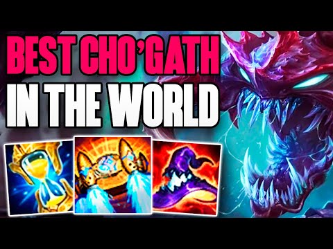 RANK 1 CHO'GATH IN THE WORLD AMAZING GAMEPLAY! | CHALLENGER CHO'GATH BOT GAMEPLAY | Patch 12.22