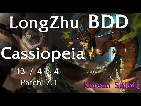 LongZhu BDD ( Cassiopeia ) - League Of Legends Korean SoloQ ( 13 / 4 / 4 ) #11