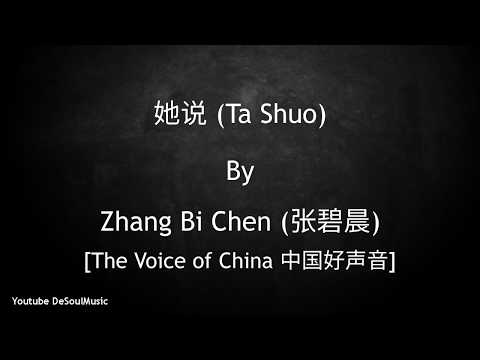 她说 - Ta Shuo [She Says] - Zhang Bi Chen (张碧晨) [The Voice of China 中国好声音] - Lyric