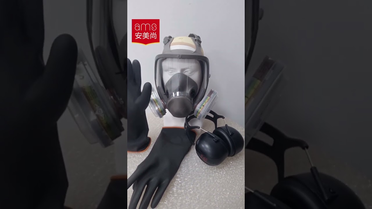 Mặt nạ chống độc cả mặt A680 (Thương hiệu: Ams, Full face, bằng cao su silicon, Đóng Hộp 1 chiếc)