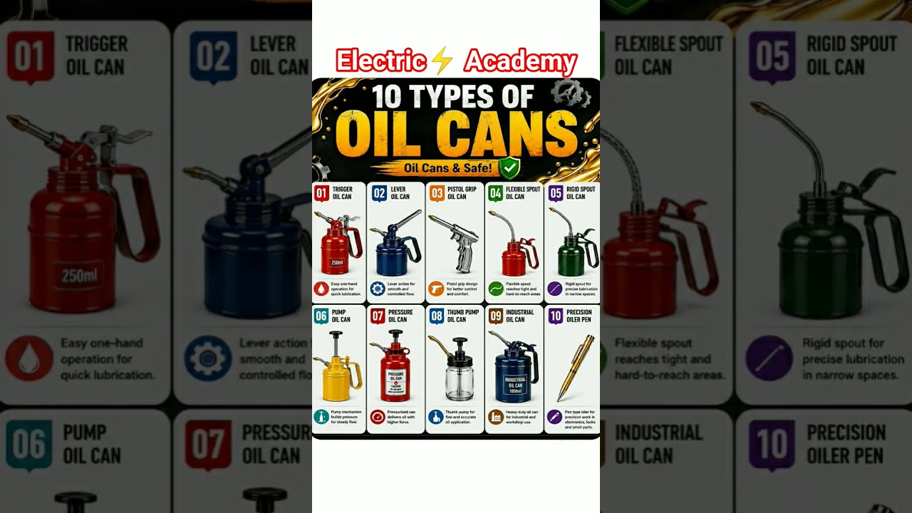 Essential Industrial Tools: 10 Types of Oil Cans Every Mechanic Needs